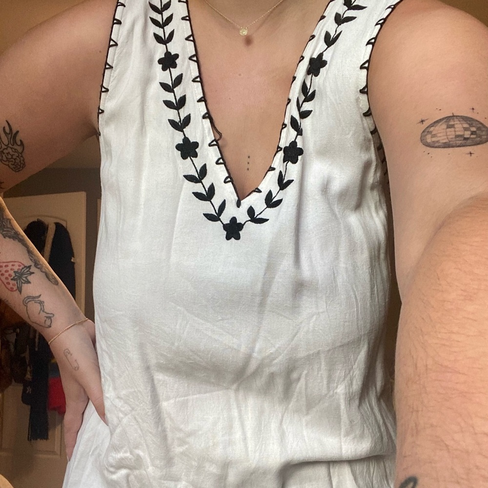 White with black trim Urban Outfitters dress